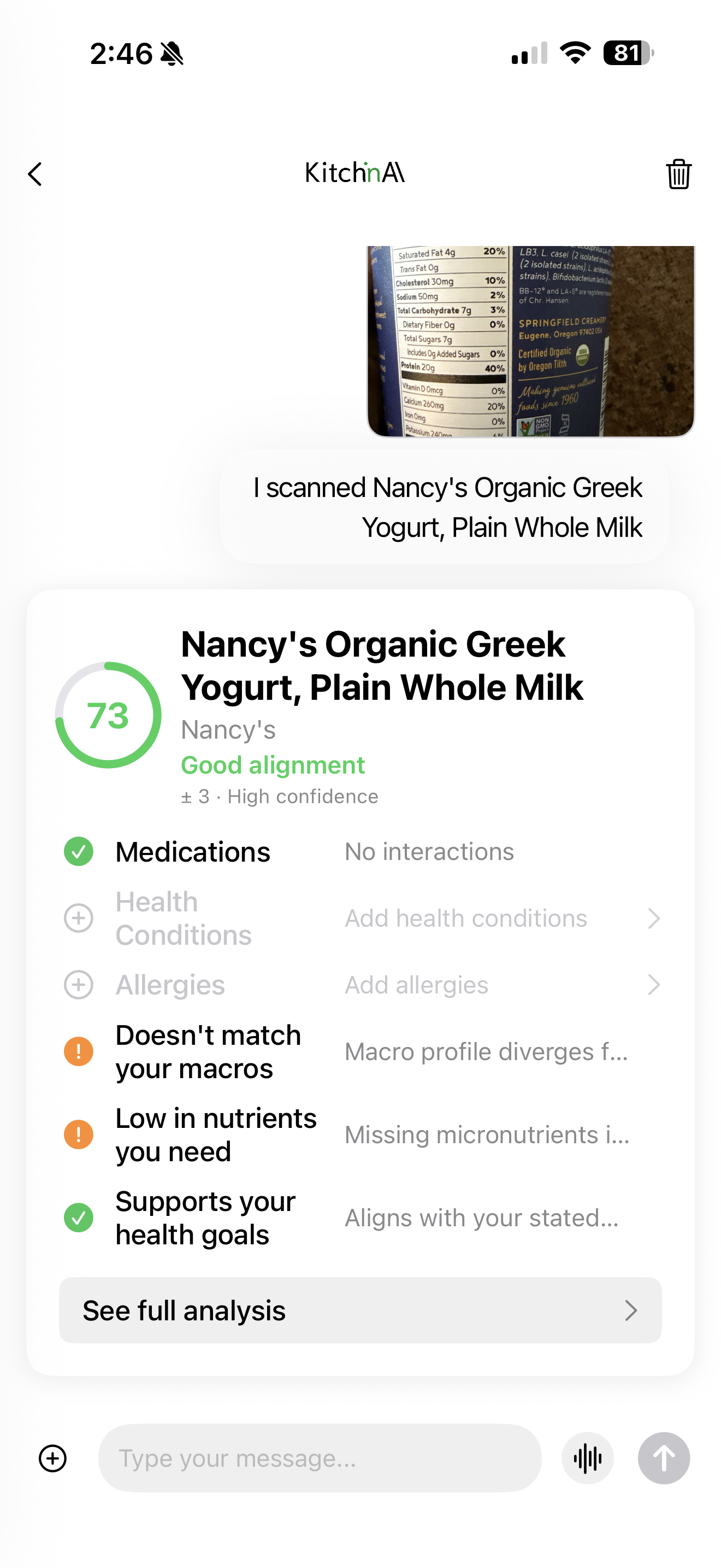 Personalized product scan